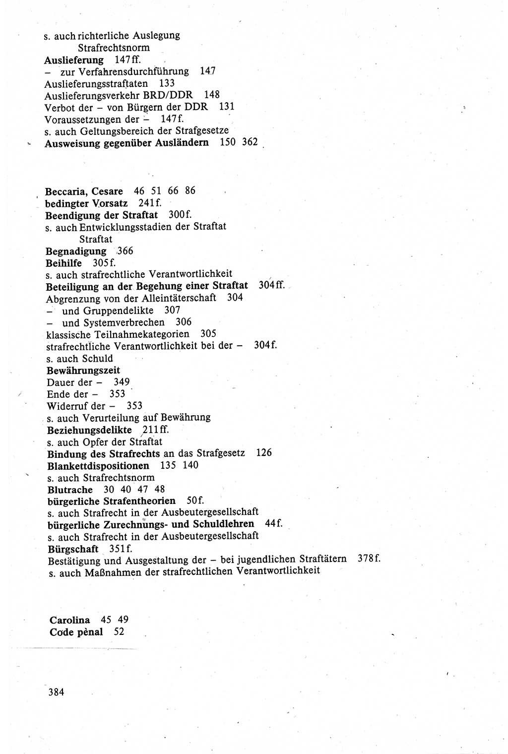 Strafrecht der DDR (Deutsche Demokratische Republik), Lehrbuch 1988, Seite 384 (Strafr. DDR Lb. 1988, S. 384)