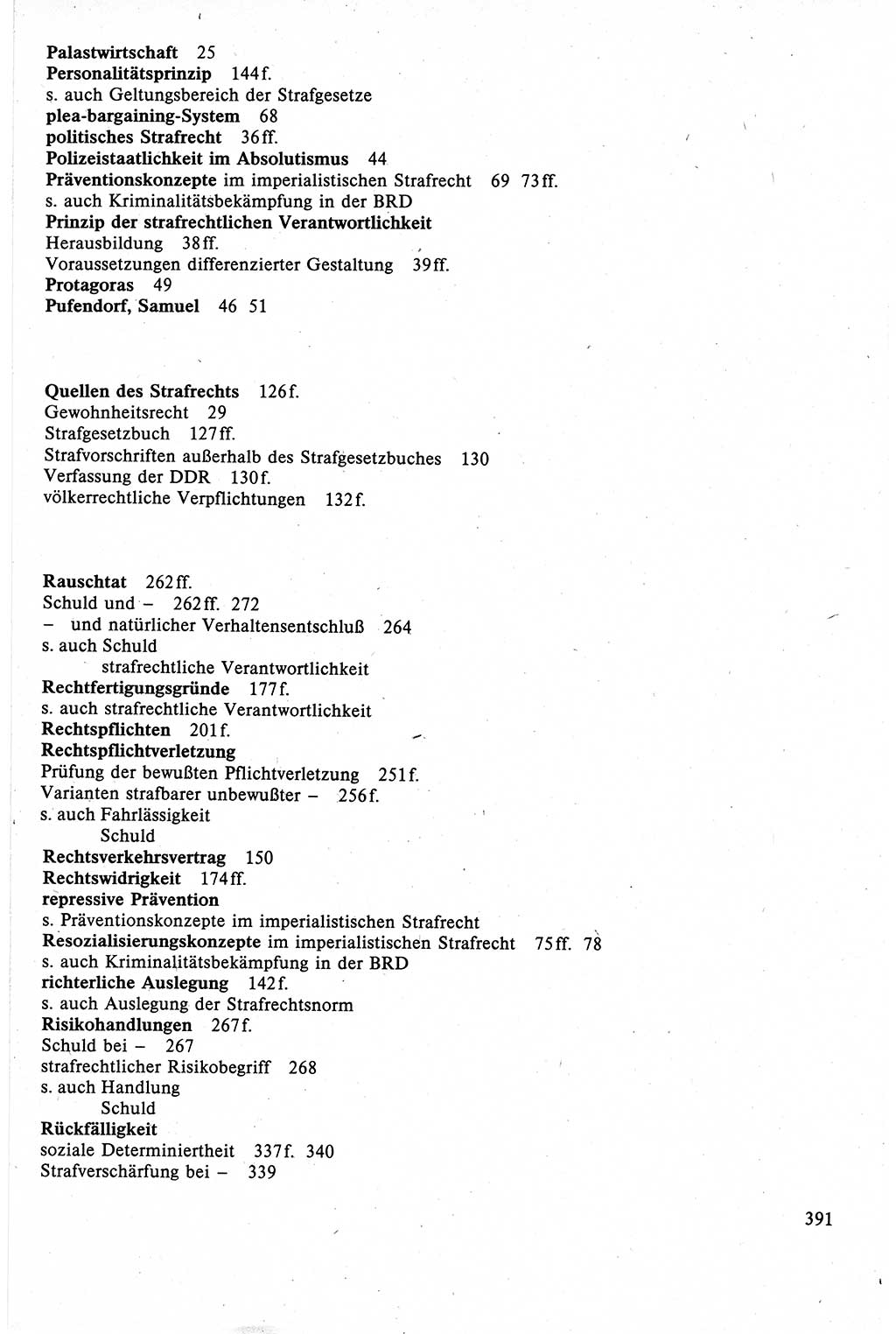 Strafrecht der DDR (Deutsche Demokratische Republik), Lehrbuch 1988, Seite 391 (Strafr. DDR Lb. 1988, S. 391)