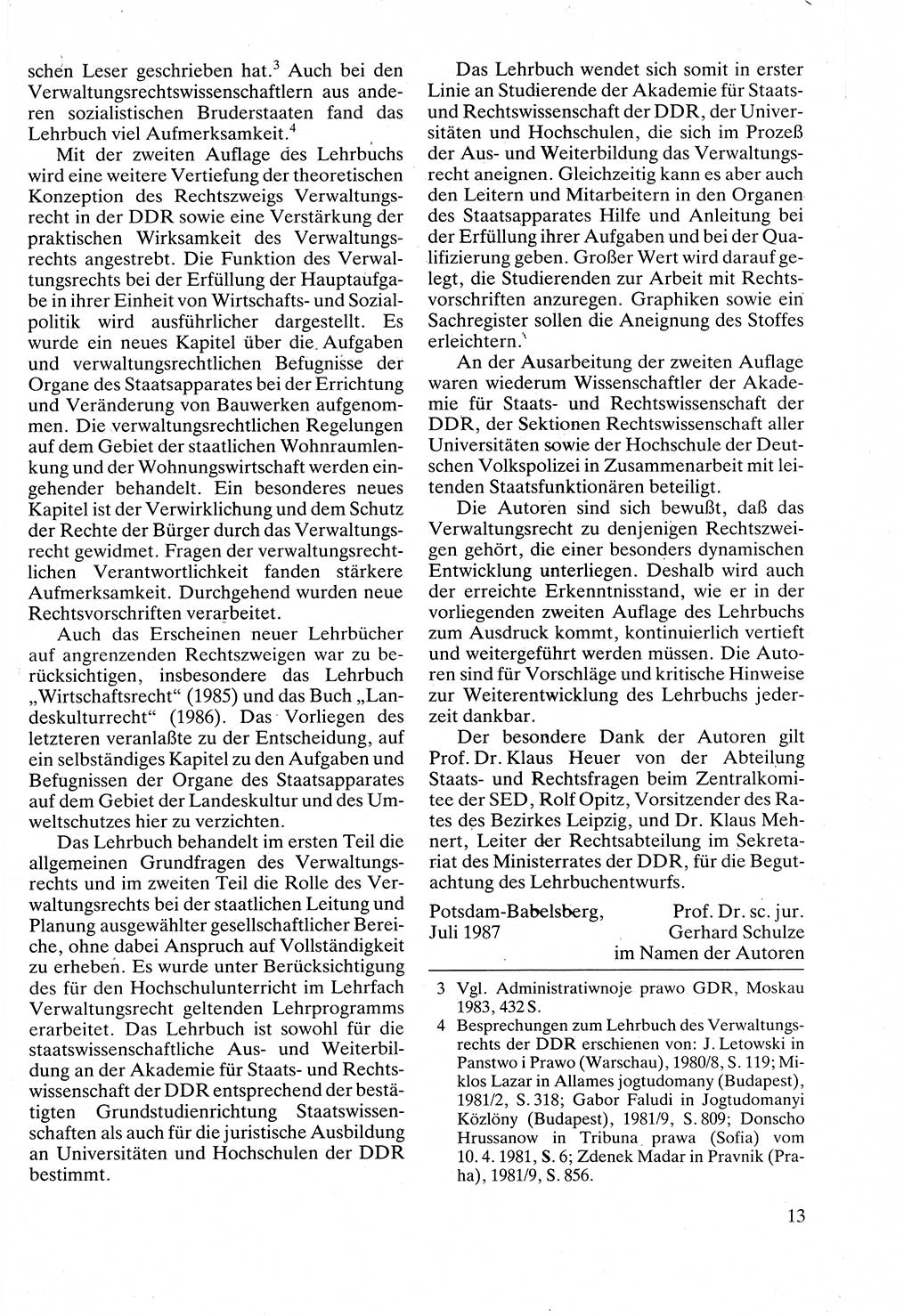 Verwaltungsrecht [Deutsche Demokratische Republik (DDR)], Lehrbuch 1988, Seite 13 (Verw.-R. DDR Lb. 1988, S. 13)