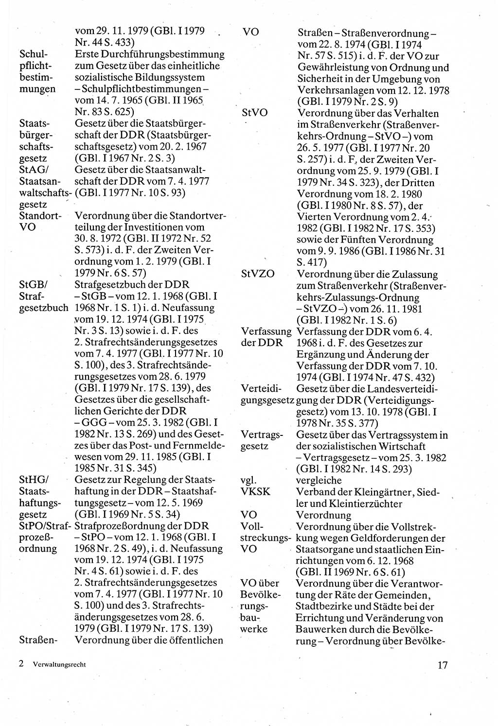 Verwaltungsrecht [Deutsche Demokratische Republik (DDR)], Lehrbuch 1988, Seite 17 (Verw.-R. DDR Lb. 1988, S. 17)