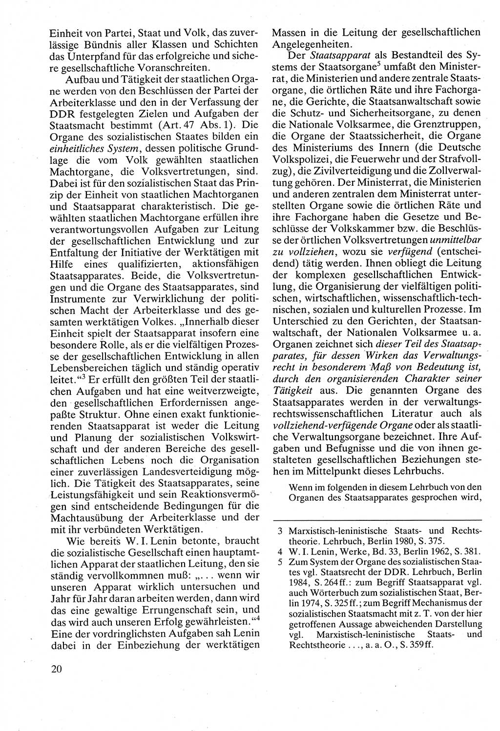 Verwaltungsrecht [Deutsche Demokratische Republik (DDR)], Lehrbuch 1988, Seite 20 (Verw.-R. DDR Lb. 1988, S. 20)