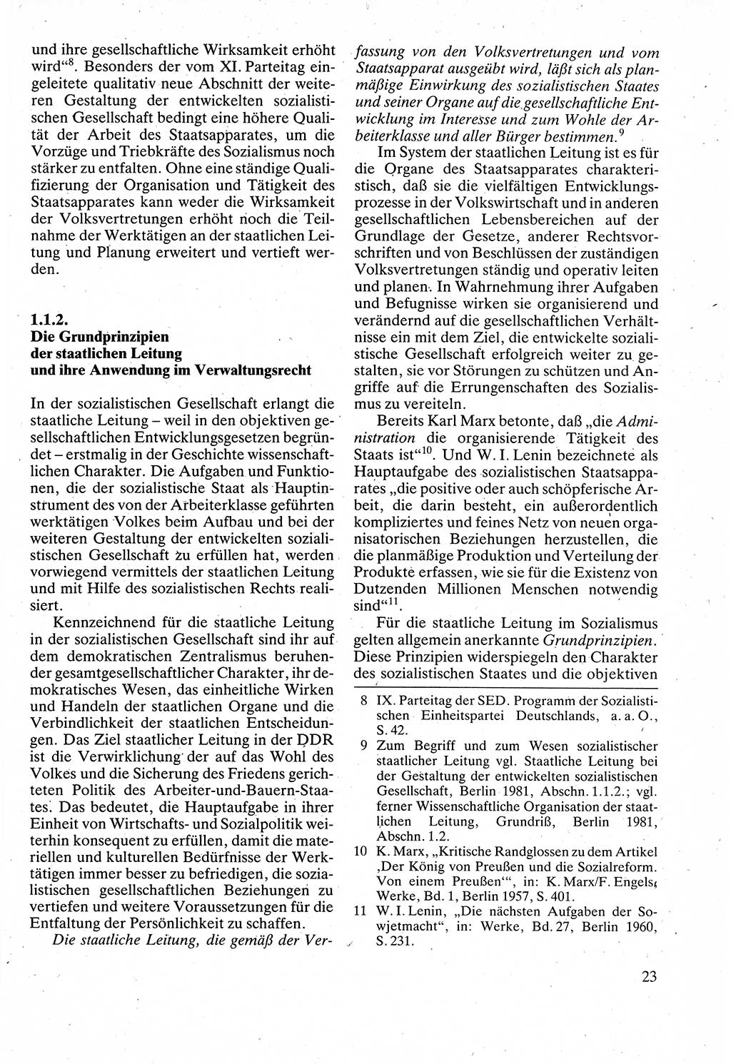 Verwaltungsrecht [Deutsche Demokratische Republik (DDR)], Lehrbuch 1988, Seite 23 (Verw.-R. DDR Lb. 1988, S. 23)