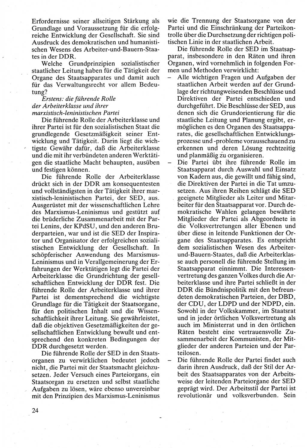 Verwaltungsrecht [Deutsche Demokratische Republik (DDR)], Lehrbuch 1988, Seite 24 (Verw.-R. DDR Lb. 1988, S. 24)