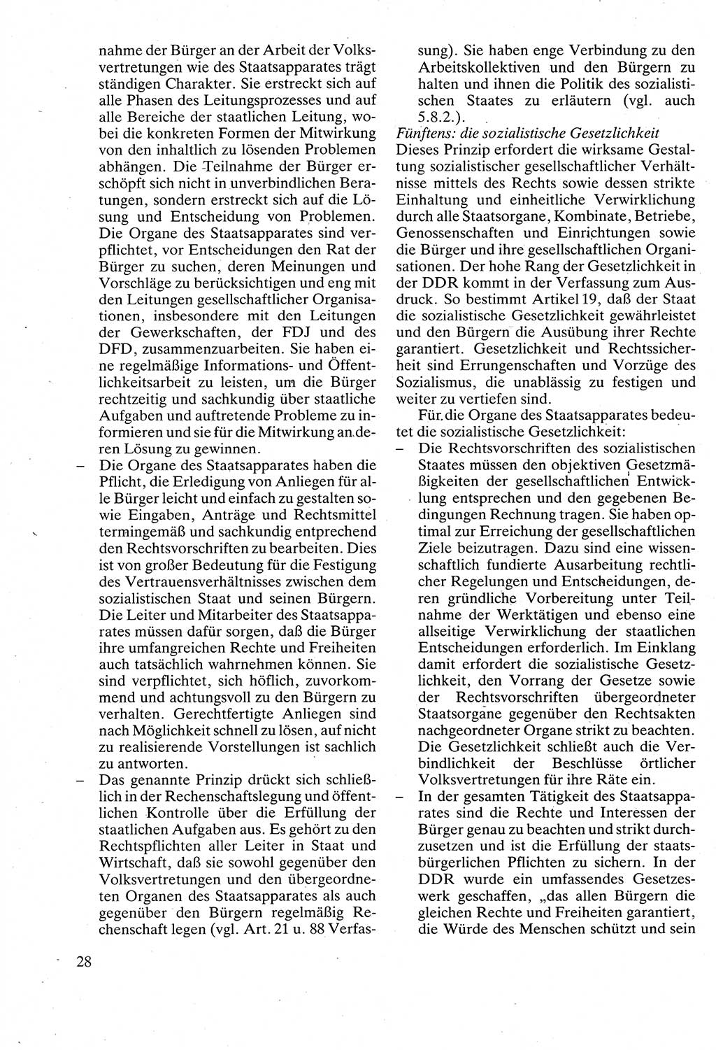 Verwaltungsrecht [Deutsche Demokratische Republik (DDR)], Lehrbuch 1988, Seite 28 (Verw.-R. DDR Lb. 1988, S. 28)