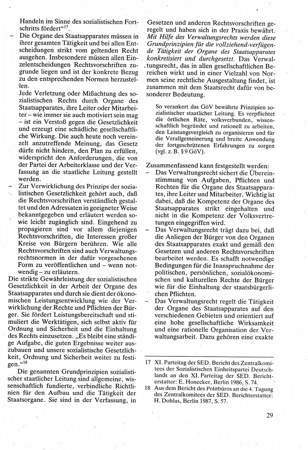 Verwaltungsrecht [Deutsche Demokratische Republik (DDR)], Lehrbuch 1988, Seite 29 (Verw.-R. DDR Lb. 1988, S. 29)