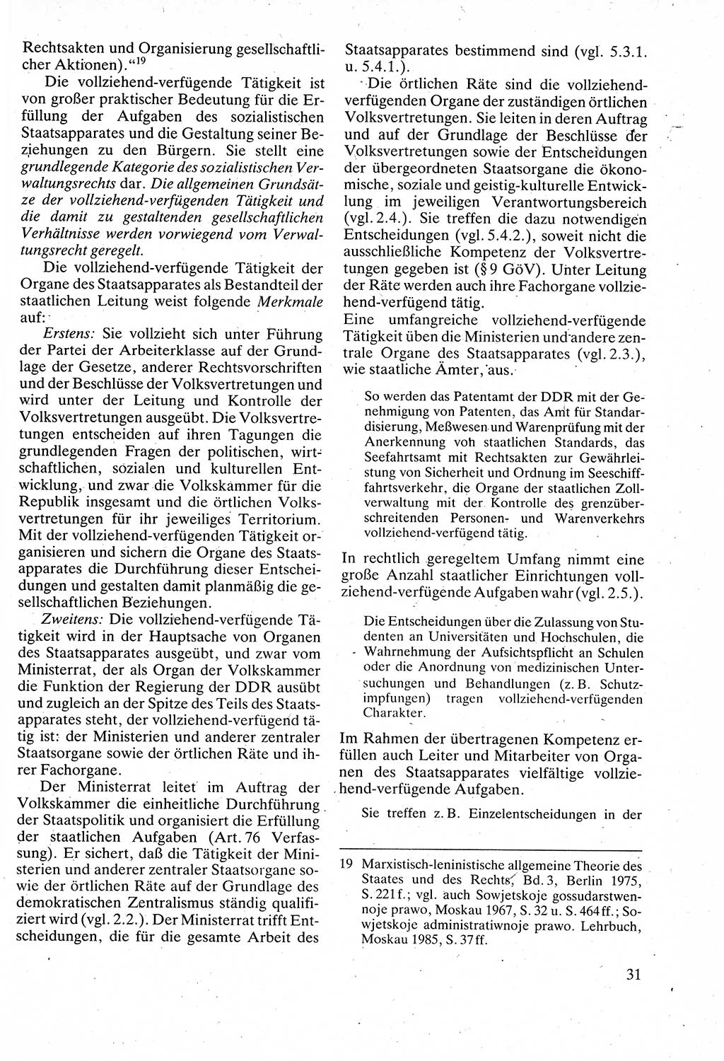 Verwaltungsrecht [Deutsche Demokratische Republik (DDR)], Lehrbuch 1988, Seite 31 (Verw.-R. DDR Lb. 1988, S. 31)
