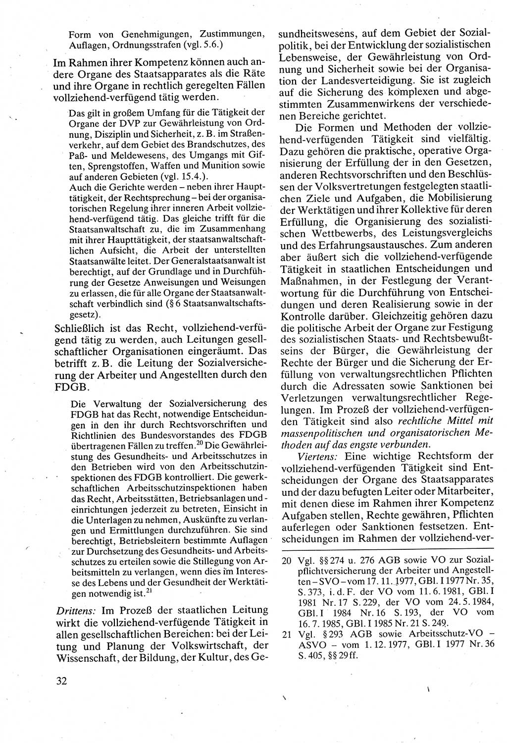 Verwaltungsrecht [Deutsche Demokratische Republik (DDR)], Lehrbuch 1988, Seite 32 (Verw.-R. DDR Lb. 1988, S. 32)