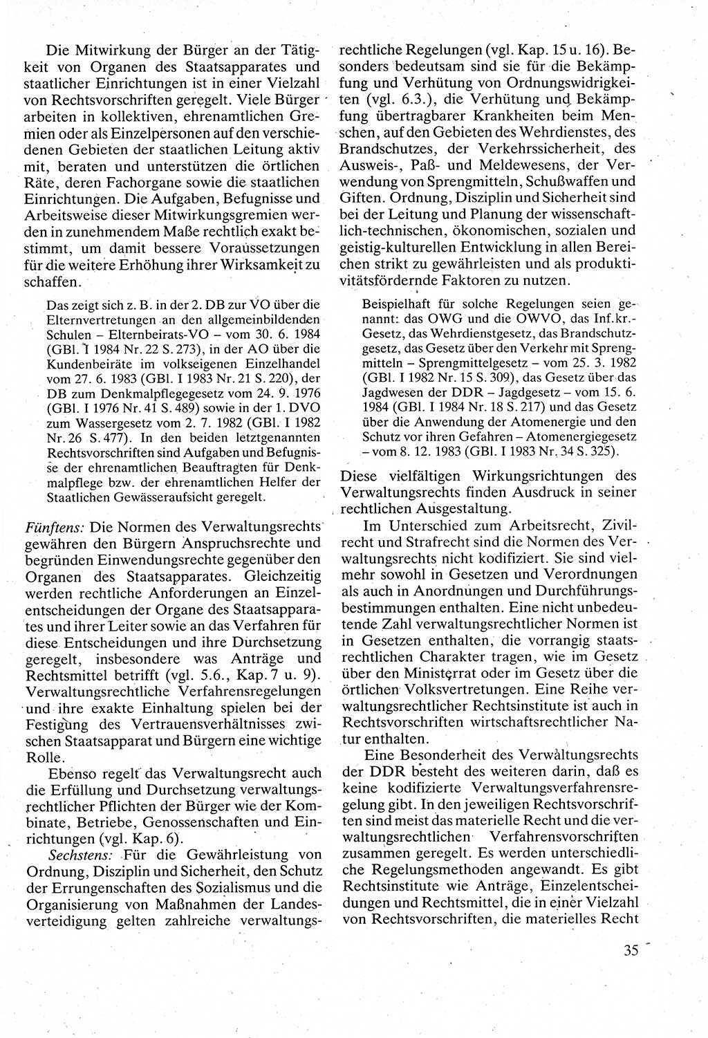 Verwaltungsrecht [Deutsche Demokratische Republik (DDR)], Lehrbuch 1988, Seite 35 (Verw.-R. DDR Lb. 1988, S. 35)