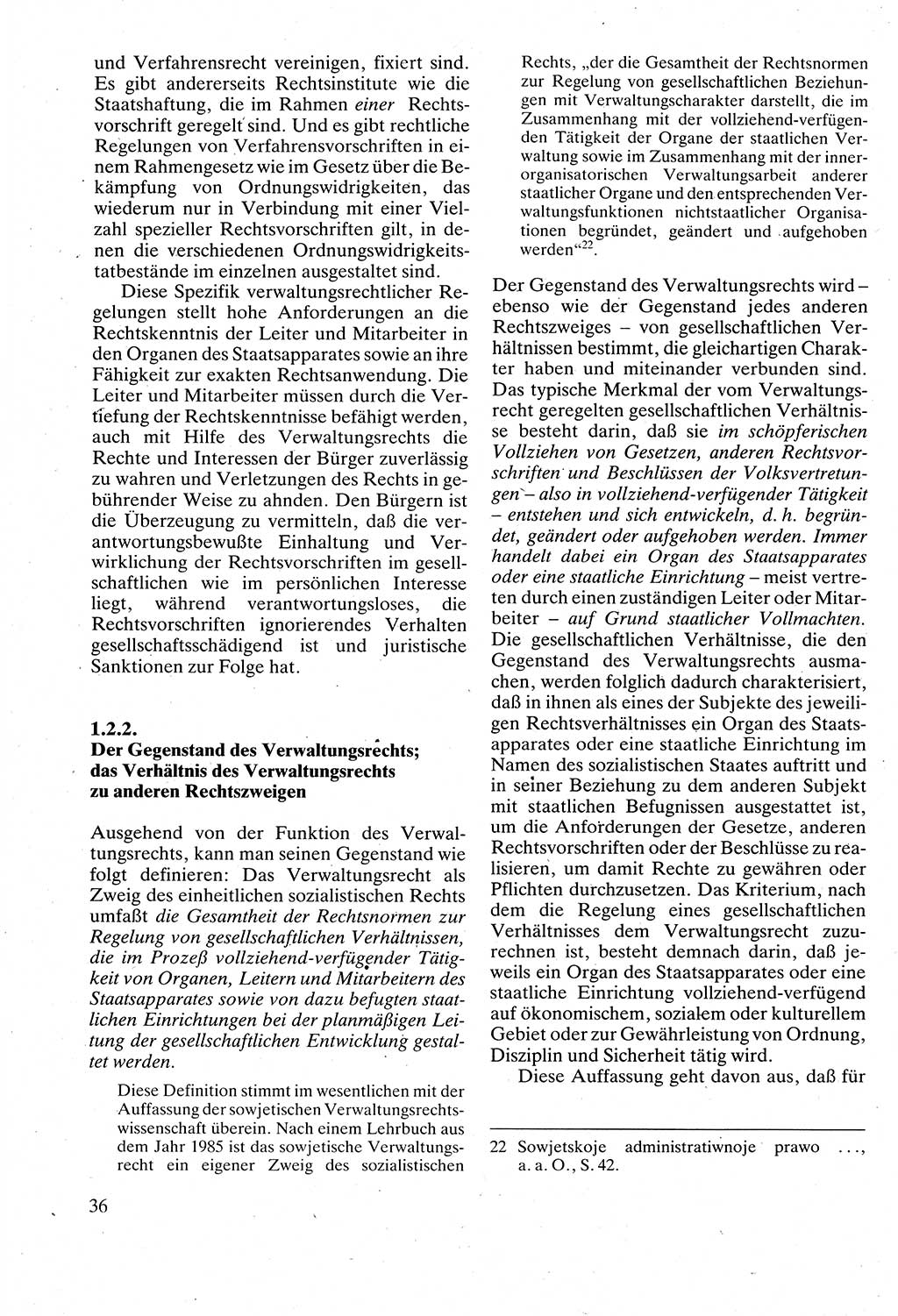 Verwaltungsrecht [Deutsche Demokratische Republik (DDR)], Lehrbuch 1988, Seite 36 (Verw.-R. DDR Lb. 1988, S. 36)