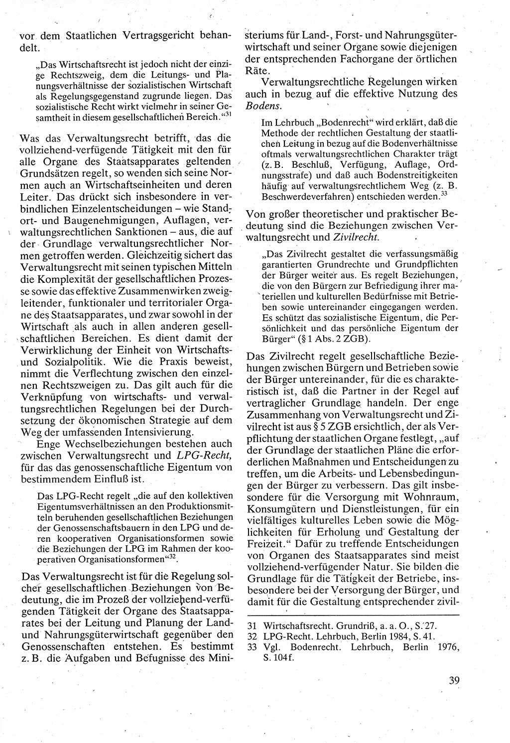 Verwaltungsrecht [Deutsche Demokratische Republik (DDR)], Lehrbuch 1988, Seite 39 (Verw.-R. DDR Lb. 1988, S. 39)