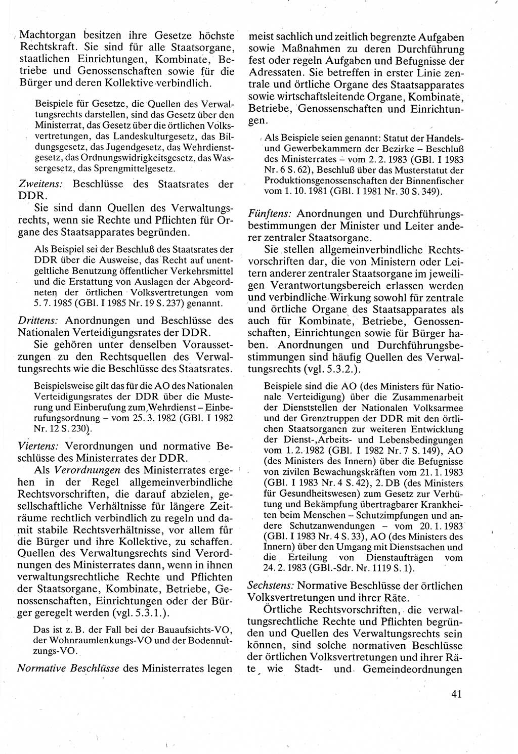 Verwaltungsrecht [Deutsche Demokratische Republik (DDR)], Lehrbuch 1988, Seite 41 (Verw.-R. DDR Lb. 1988, S. 41)