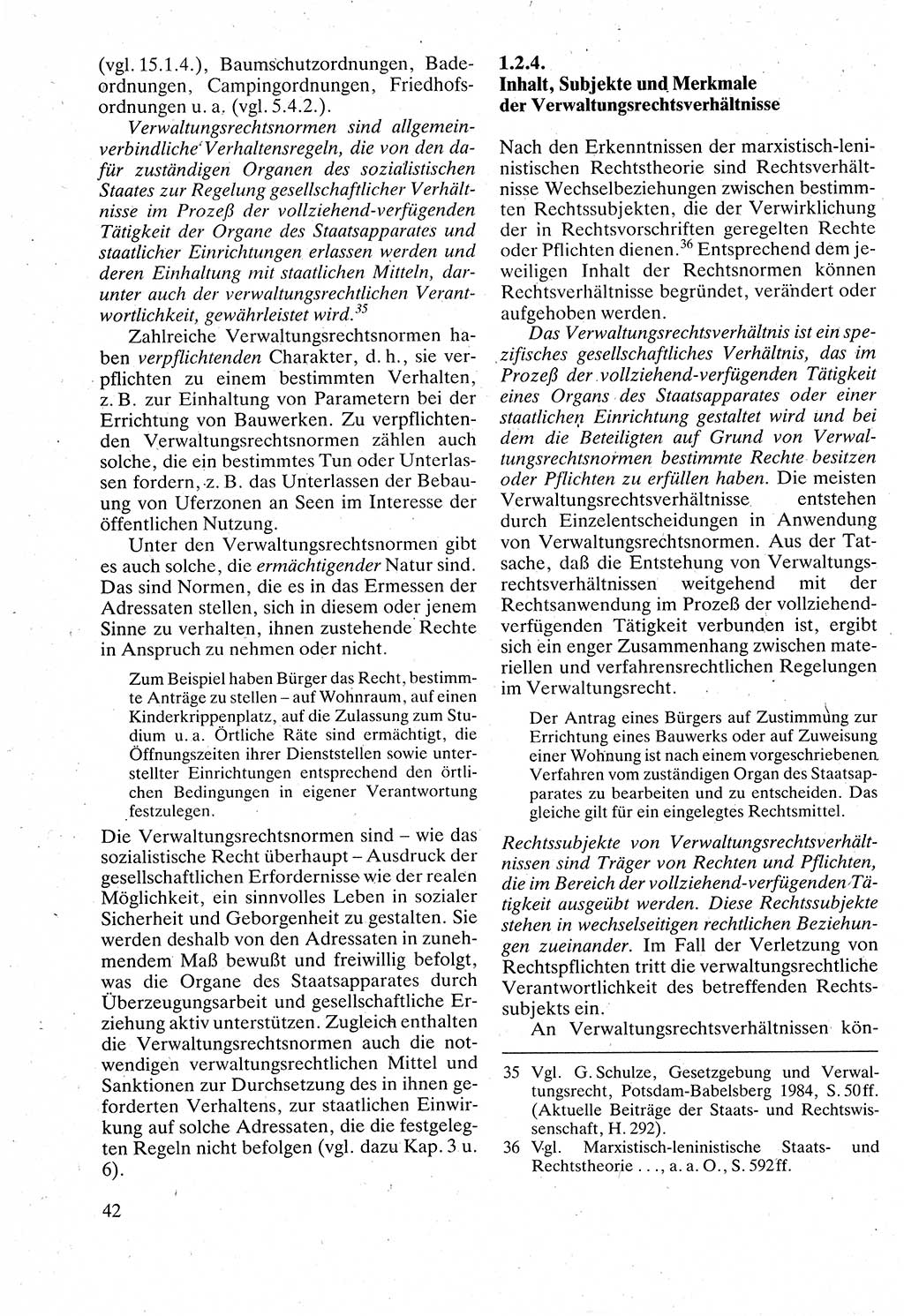 Verwaltungsrecht [Deutsche Demokratische Republik (DDR)], Lehrbuch 1988, Seite 42 (Verw.-R. DDR Lb. 1988, S. 42)