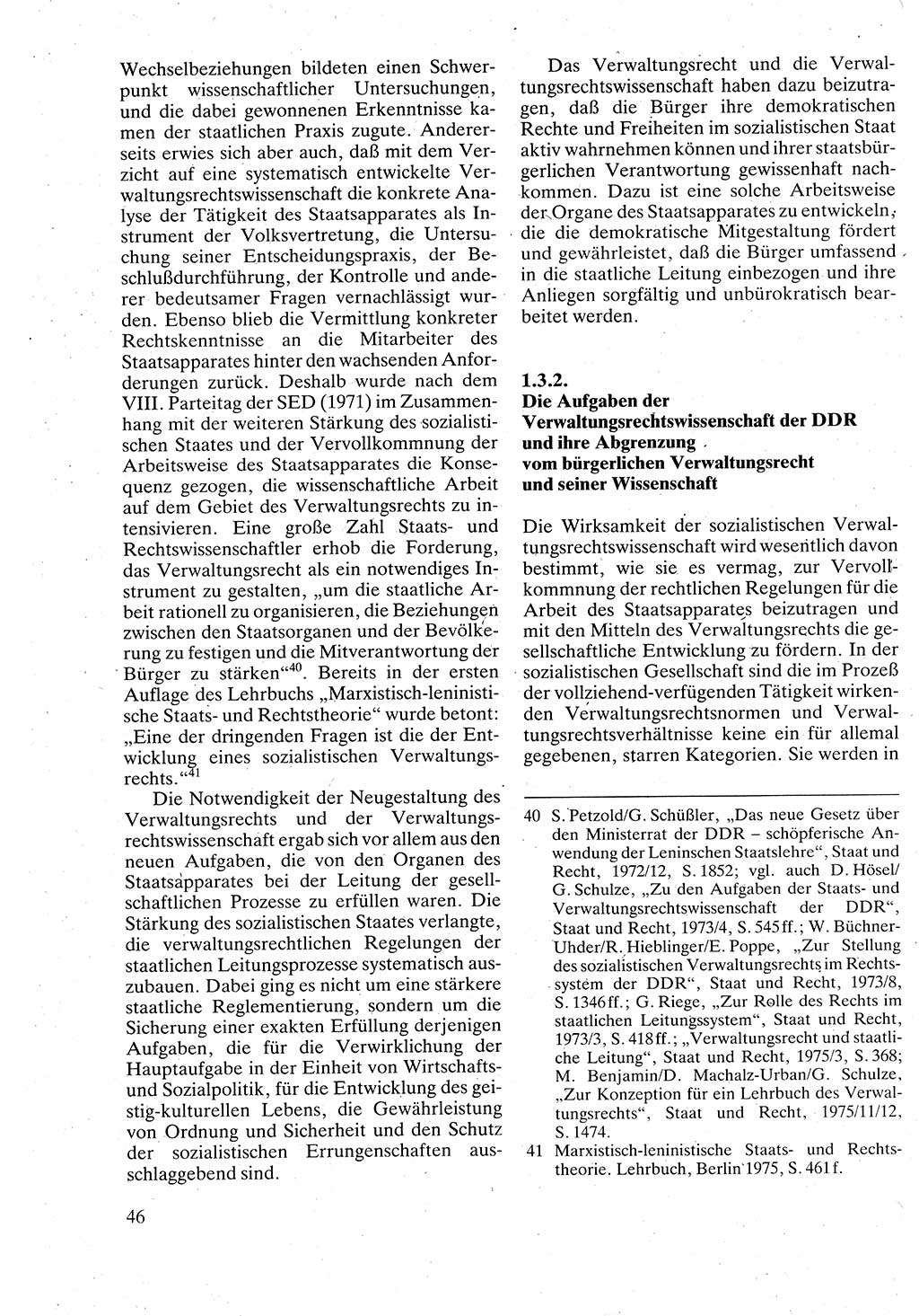 Verwaltungsrecht [Deutsche Demokratische Republik (DDR)], Lehrbuch 1988, Seite 46 (Verw.-R. DDR Lb. 1988, S. 46)