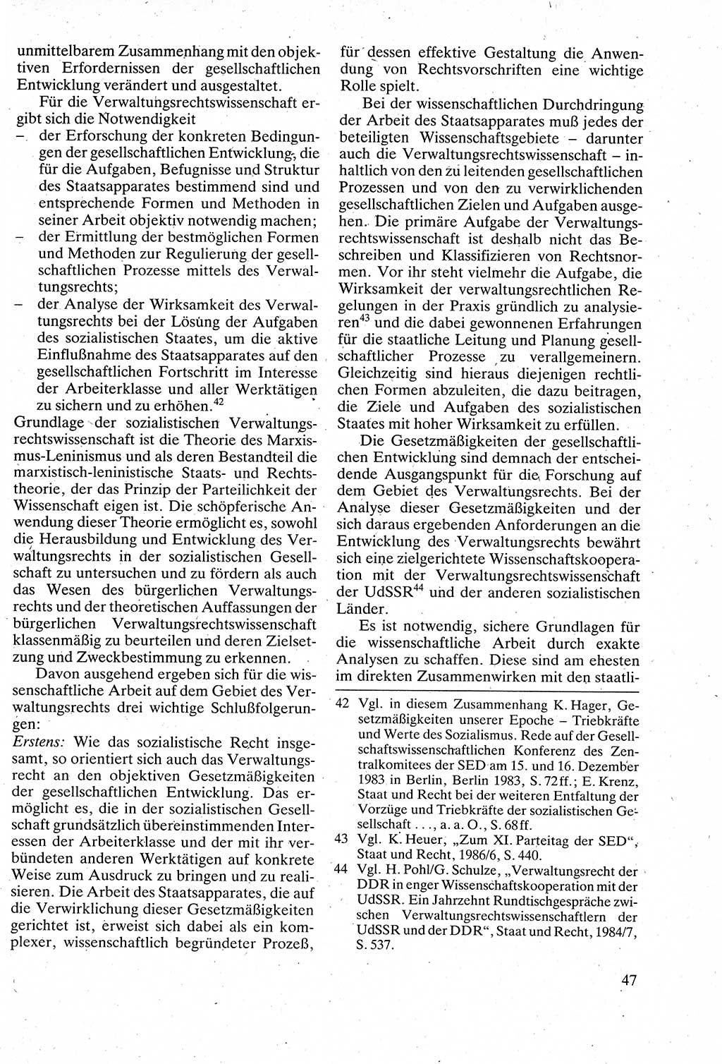 Verwaltungsrecht [Deutsche Demokratische Republik (DDR)], Lehrbuch 1988, Seite 47 (Verw.-R. DDR Lb. 1988, S. 47)