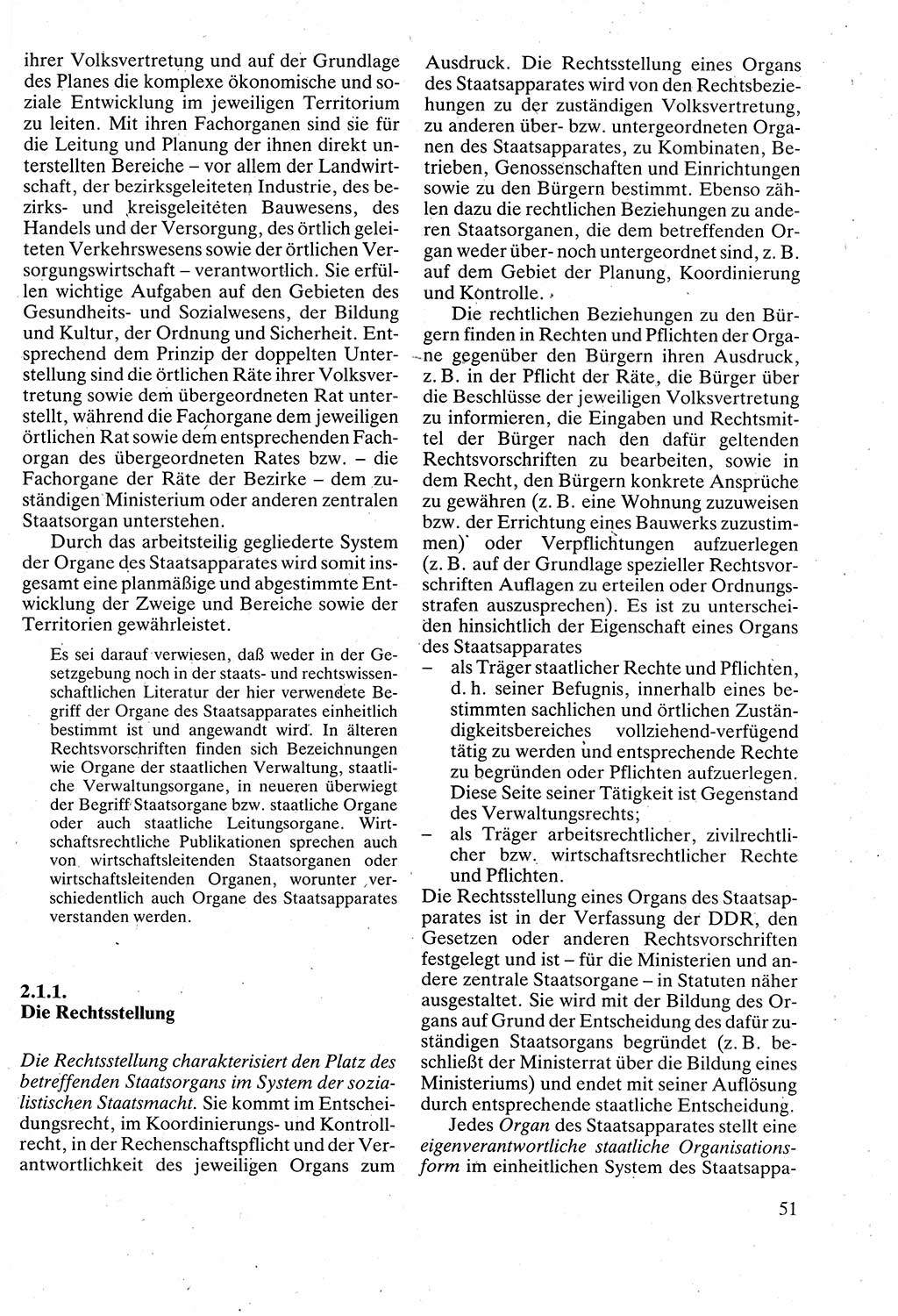 Verwaltungsrecht [Deutsche Demokratische Republik (DDR)], Lehrbuch 1988, Seite 51 (Verw.-R. DDR Lb. 1988, S. 51)