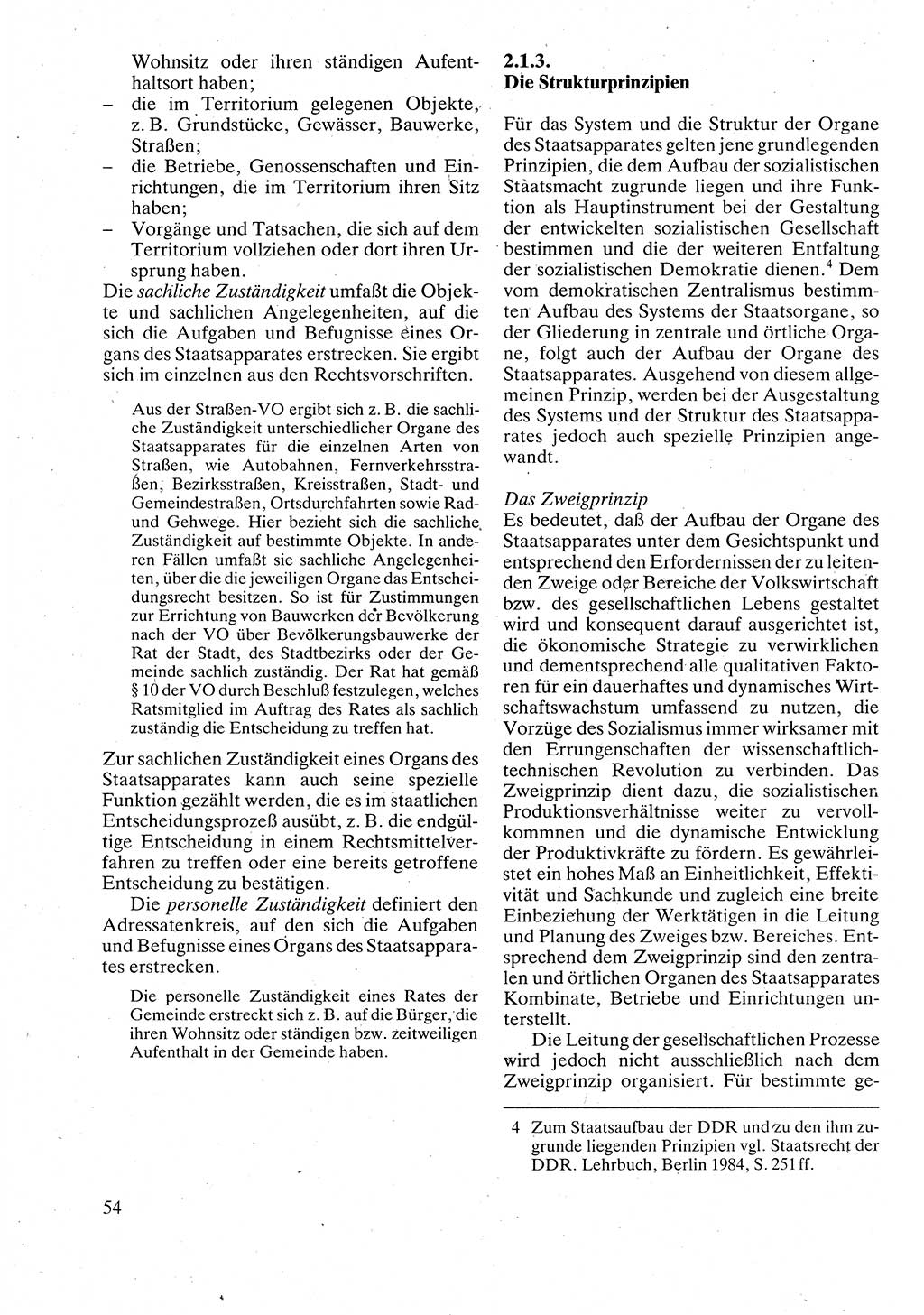 Verwaltungsrecht [Deutsche Demokratische Republik (DDR)], Lehrbuch 1988, Seite 54 (Verw.-R. DDR Lb. 1988, S. 54)