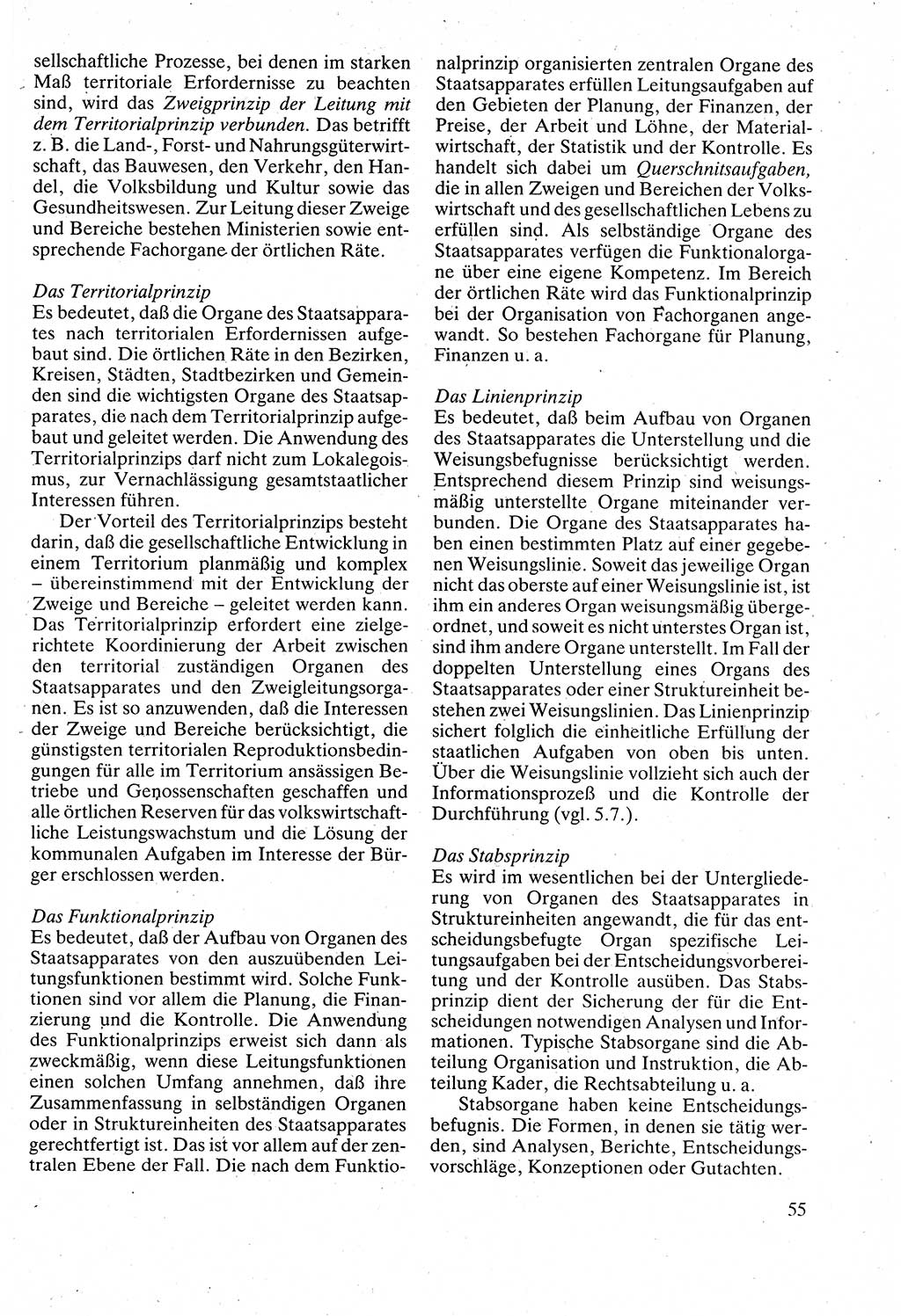 Verwaltungsrecht [Deutsche Demokratische Republik (DDR)], Lehrbuch 1988, Seite 55 (Verw.-R. DDR Lb. 1988, S. 55)