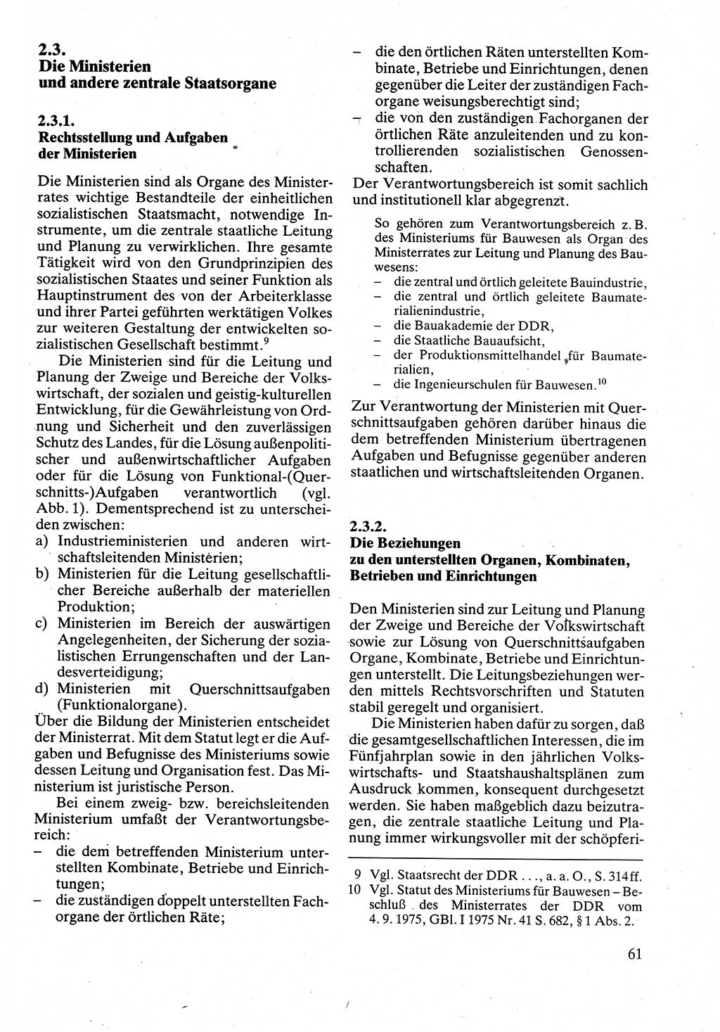 Verwaltungsrecht [Deutsche Demokratische Republik (DDR)], Lehrbuch 1988, Seite 61 (Verw.-R. DDR Lb. 1988, S. 61)