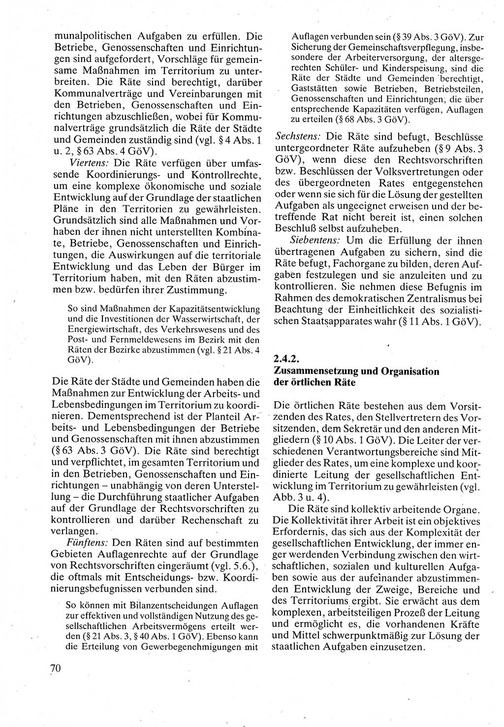 Verwaltungsrecht [Deutsche Demokratische Republik (DDR)], Lehrbuch 1988, Seite 70 (Verw.-R. DDR Lb. 1988, S. 70)