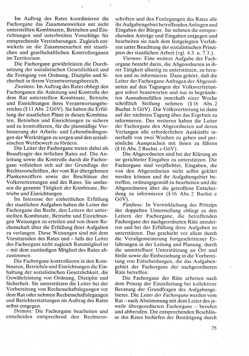 Verwaltungsrecht [Deutsche Demokratische Republik (DDR)], Lehrbuch 1988, Seite 75 (Verw.-R. DDR Lb. 1988, S. 75)