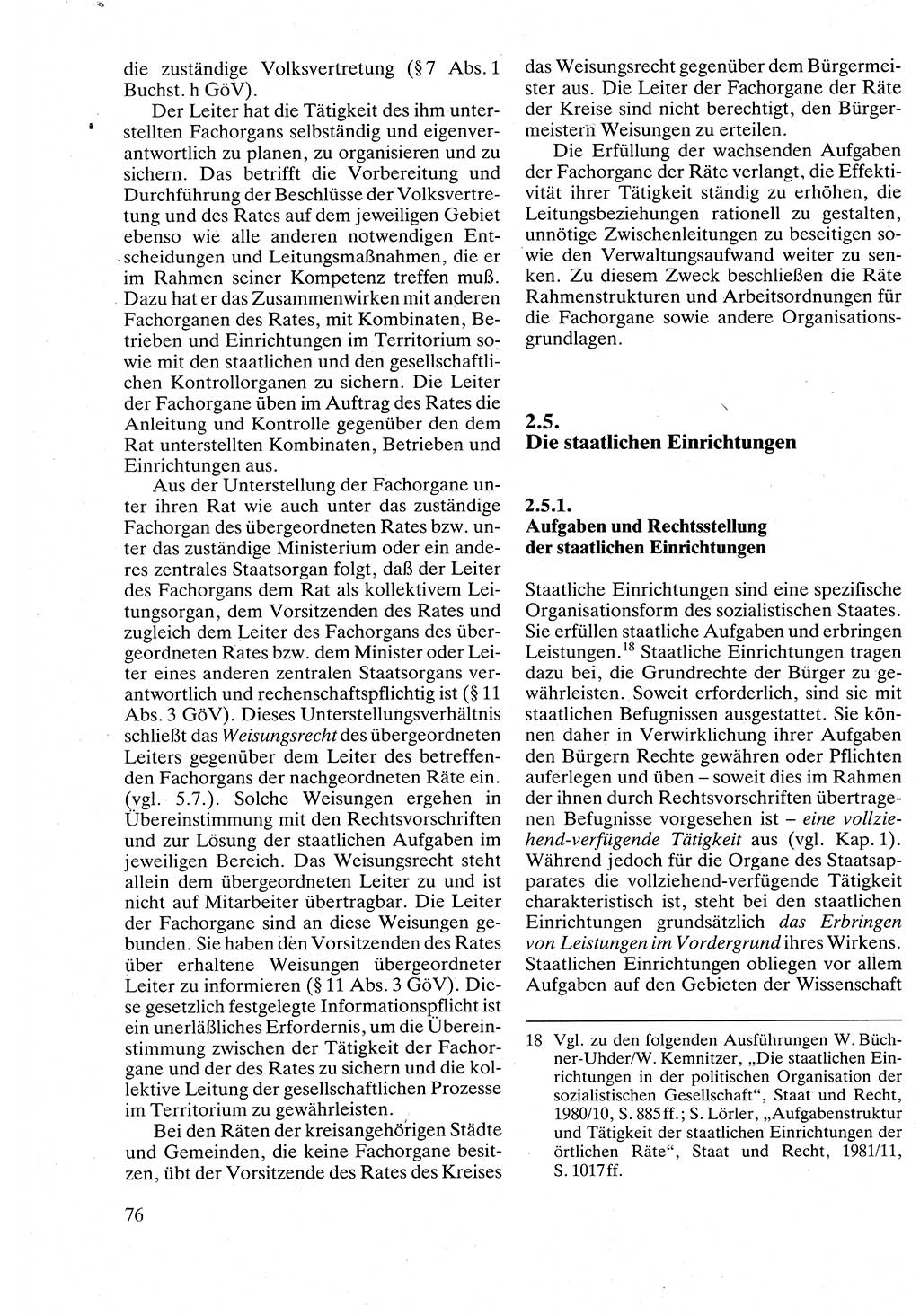 Verwaltungsrecht [Deutsche Demokratische Republik (DDR)], Lehrbuch 1988, Seite 76 (Verw.-R. DDR Lb. 1988, S. 76)