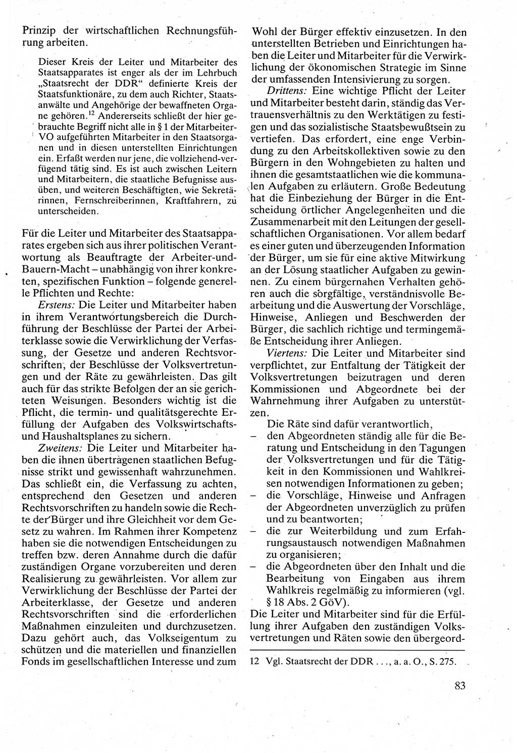 Verwaltungsrecht [Deutsche Demokratische Republik (DDR)], Lehrbuch 1988, Seite 83 (Verw.-R. DDR Lb. 1988, S. 83)