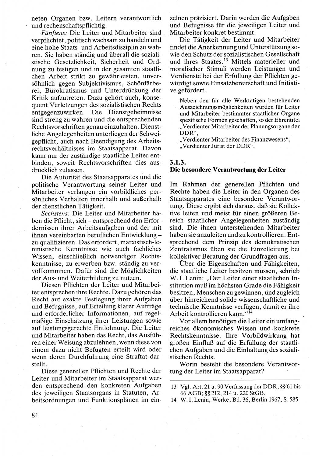 Verwaltungsrecht [Deutsche Demokratische Republik (DDR)], Lehrbuch 1988, Seite 84 (Verw.-R. DDR Lb. 1988, S. 84)