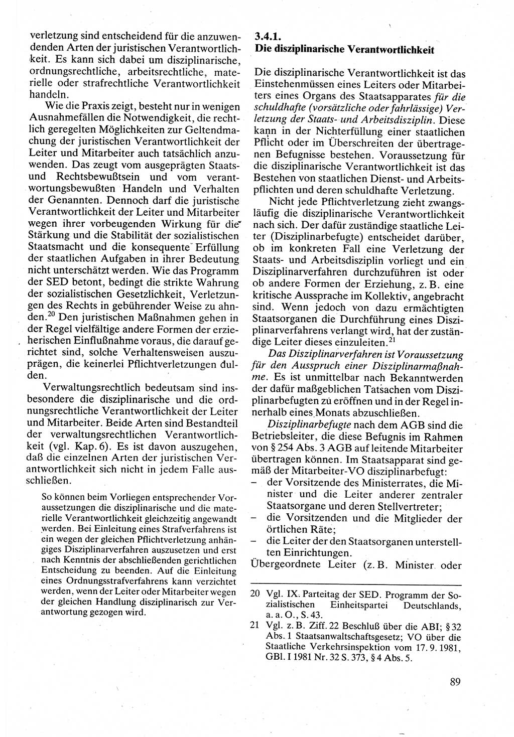 Verwaltungsrecht [Deutsche Demokratische Republik (DDR)], Lehrbuch 1988, Seite 89 (Verw.-R. DDR Lb. 1988, S. 89)