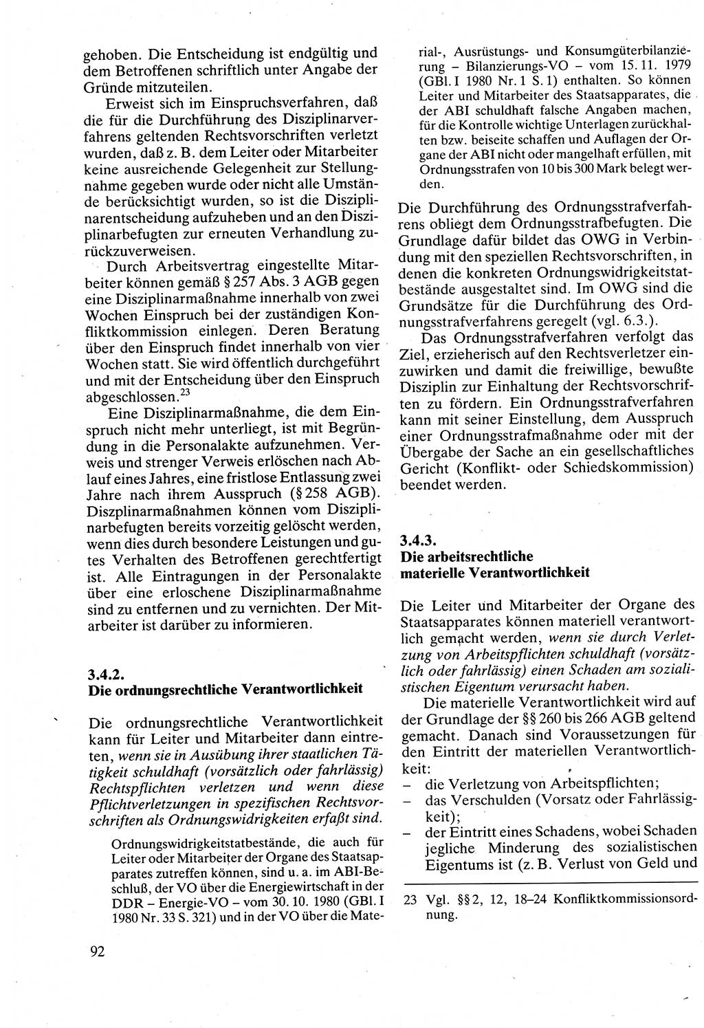 Verwaltungsrecht [Deutsche Demokratische Republik (DDR)], Lehrbuch 1988, Seite 92 (Verw.-R. DDR Lb. 1988, S. 92)