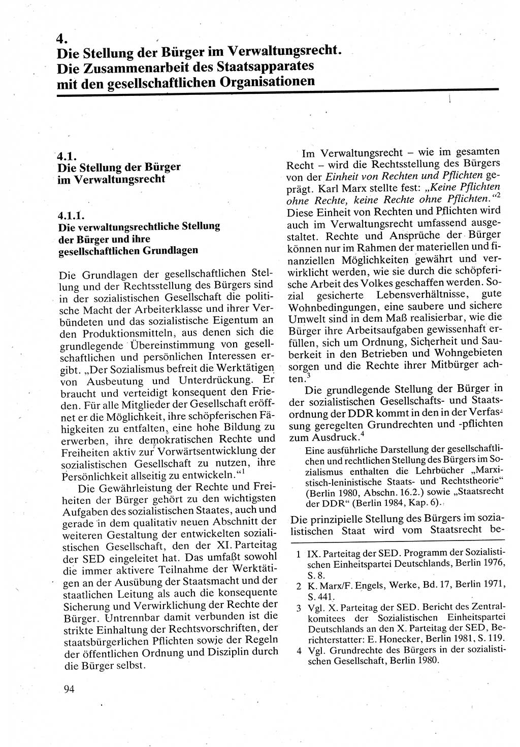 Verwaltungsrecht [Deutsche Demokratische Republik (DDR)], Lehrbuch 1988, Seite 94 (Verw.-R. DDR Lb. 1988, S. 94)