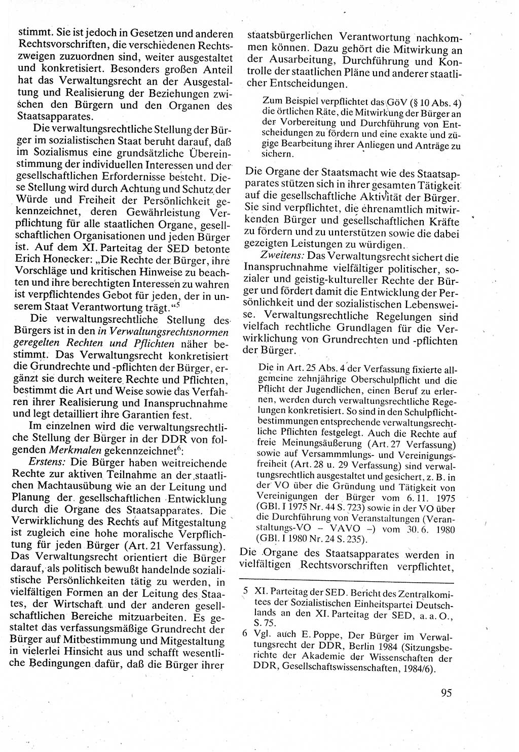 Verwaltungsrecht [Deutsche Demokratische Republik (DDR)], Lehrbuch 1988, Seite 95 (Verw.-R. DDR Lb. 1988, S. 95)