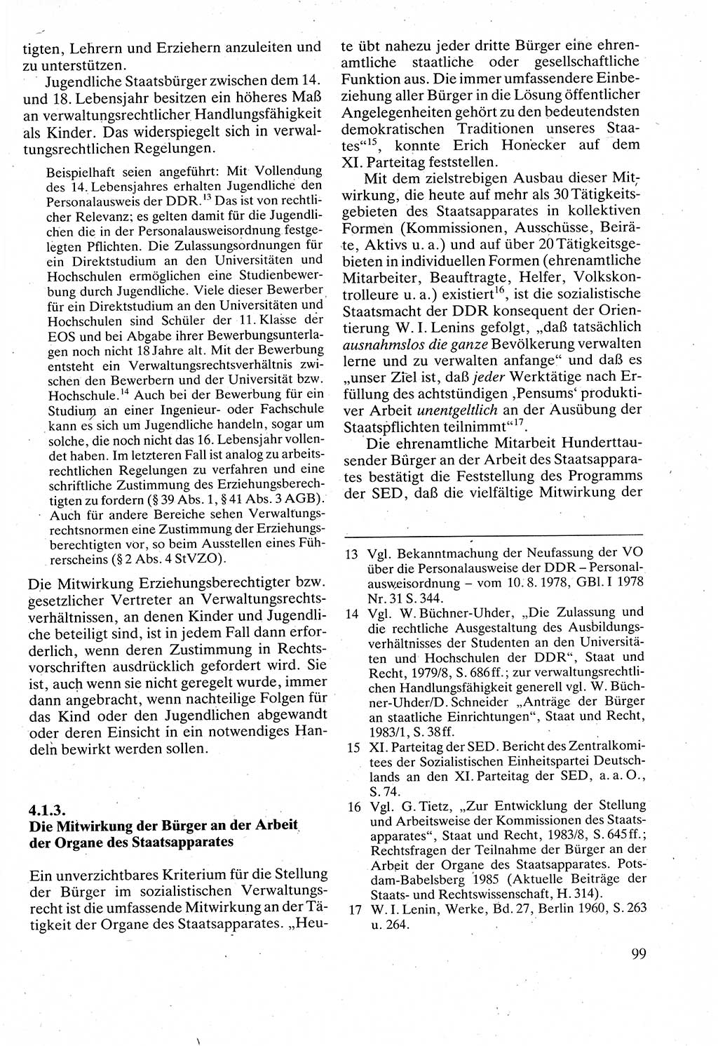 Verwaltungsrecht [Deutsche Demokratische Republik (DDR)], Lehrbuch 1988, Seite 99 (Verw.-R. DDR Lb. 1988, S. 99)