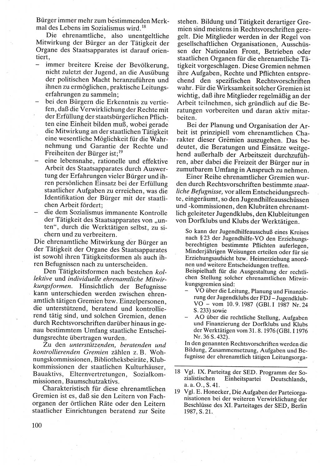 Verwaltungsrecht [Deutsche Demokratische Republik (DDR)], Lehrbuch 1988, Seite 100 (Verw.-R. DDR Lb. 1988, S. 100)
