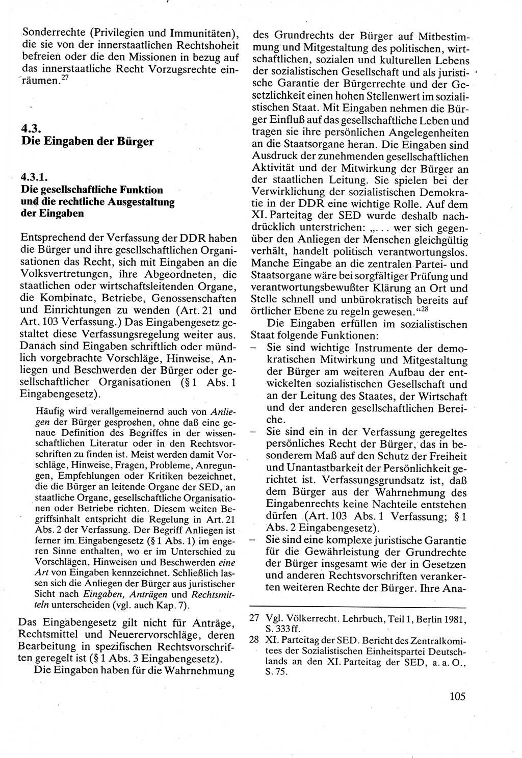 Verwaltungsrecht [Deutsche Demokratische Republik (DDR)], Lehrbuch 1988, Seite 105 (Verw.-R. DDR Lb. 1988, S. 105)