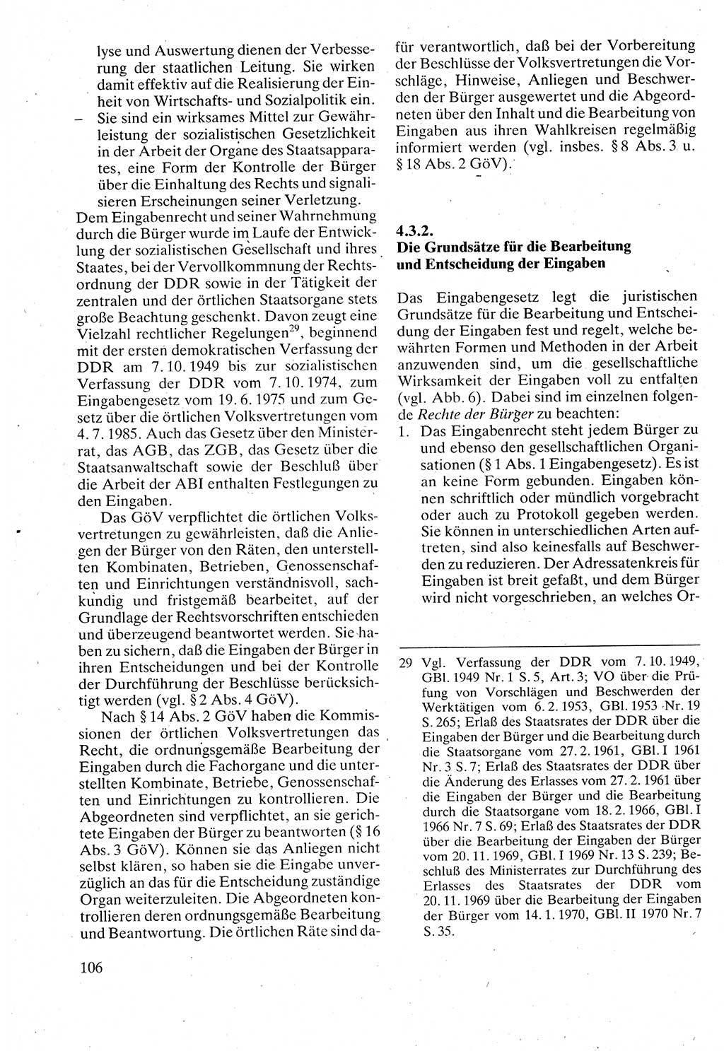 Verwaltungsrecht [Deutsche Demokratische Republik (DDR)], Lehrbuch 1988, Seite 106 (Verw.-R. DDR Lb. 1988, S. 106)