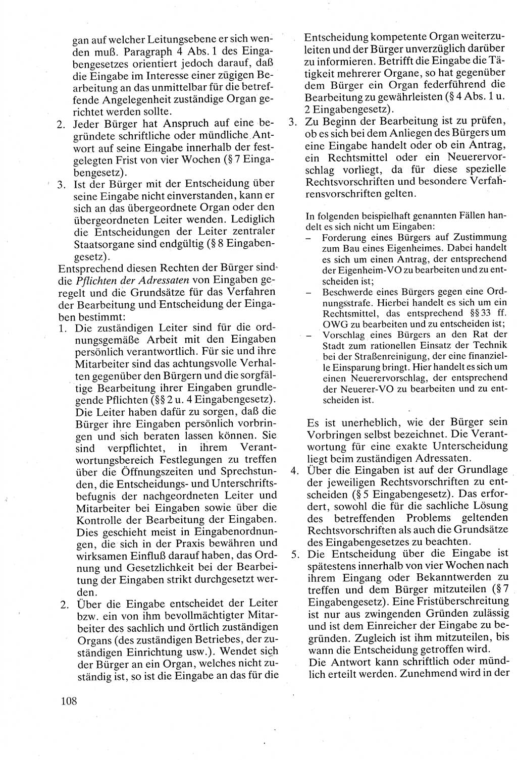Verwaltungsrecht [Deutsche Demokratische Republik (DDR)], Lehrbuch 1988, Seite 108 (Verw.-R. DDR Lb. 1988, S. 108)