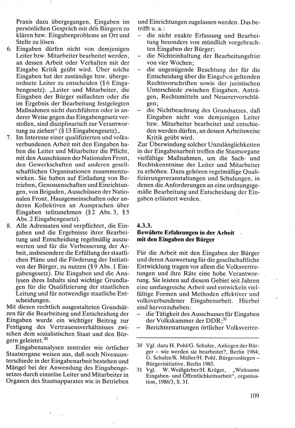 Verwaltungsrecht [Deutsche Demokratische Republik (DDR)], Lehrbuch 1988, Seite 109 (Verw.-R. DDR Lb. 1988, S. 109)
