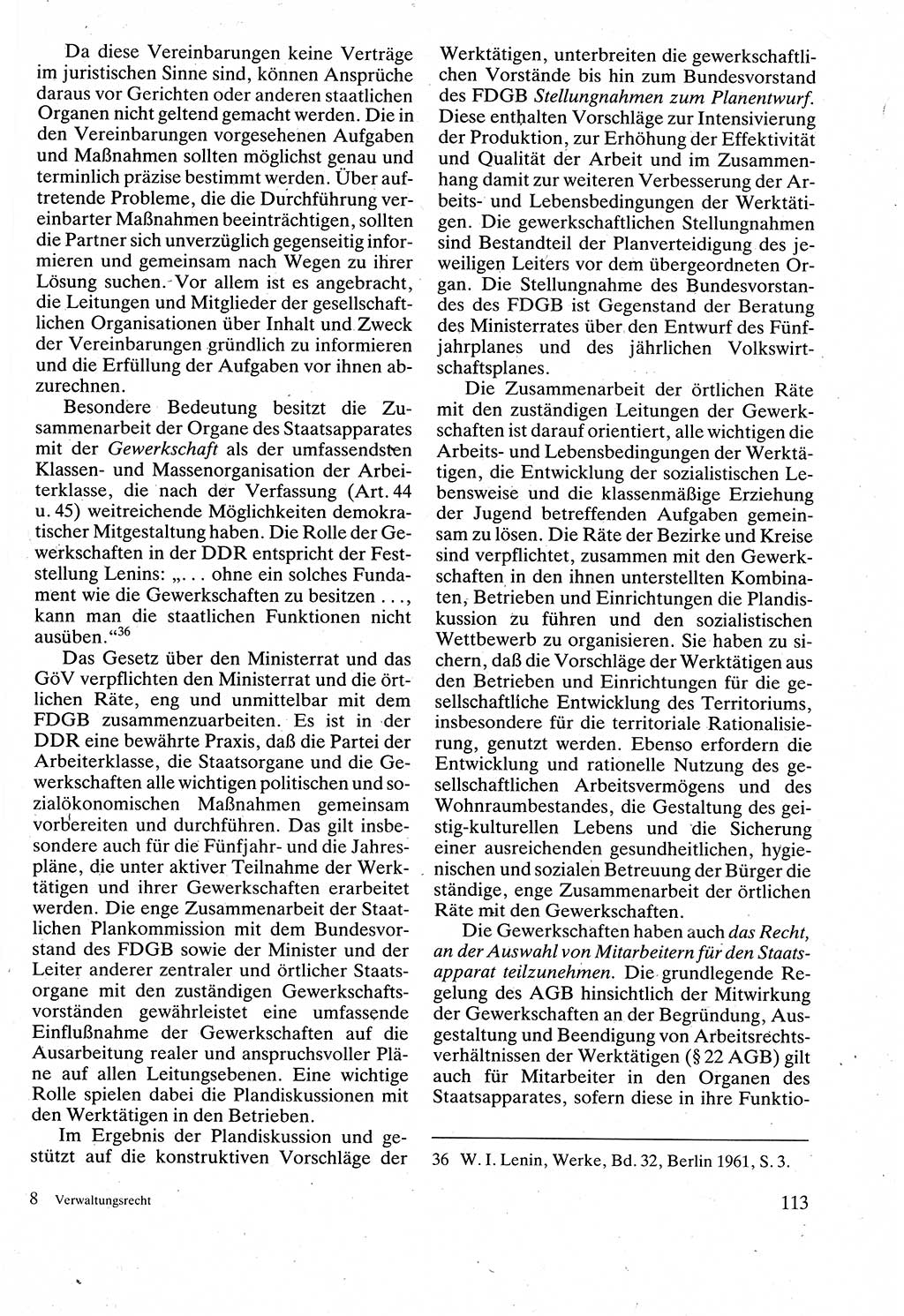 Verwaltungsrecht [Deutsche Demokratische Republik (DDR)], Lehrbuch 1988, Seite 113 (Verw.-R. DDR Lb. 1988, S. 113)