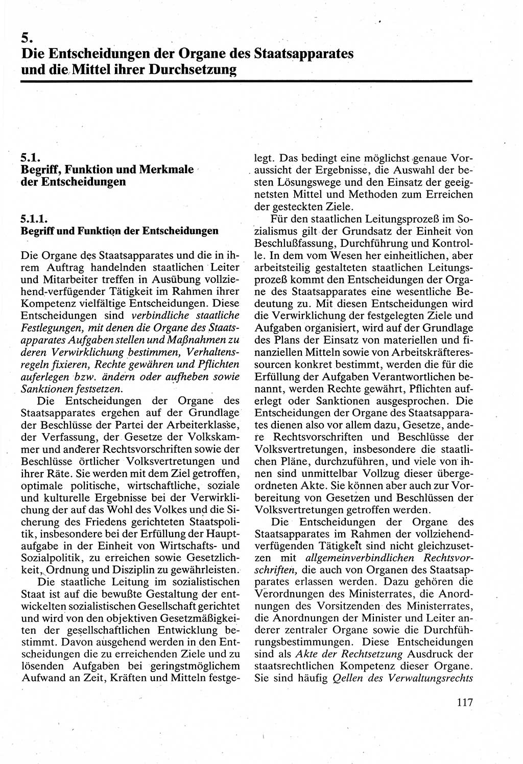 Verwaltungsrecht [Deutsche Demokratische Republik (DDR)], Lehrbuch 1988, Seite 117 (Verw.-R. DDR Lb. 1988, S. 117)