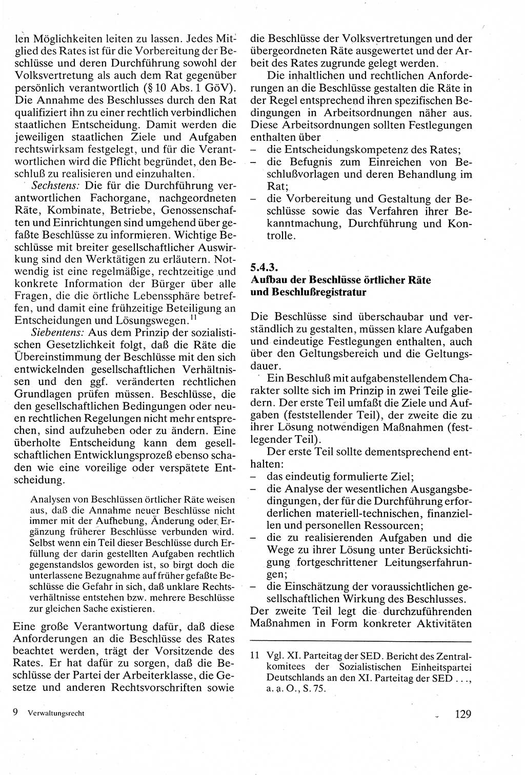 Verwaltungsrecht [Deutsche Demokratische Republik (DDR)], Lehrbuch 1988, Seite 129 (Verw.-R. DDR Lb. 1988, S. 129)