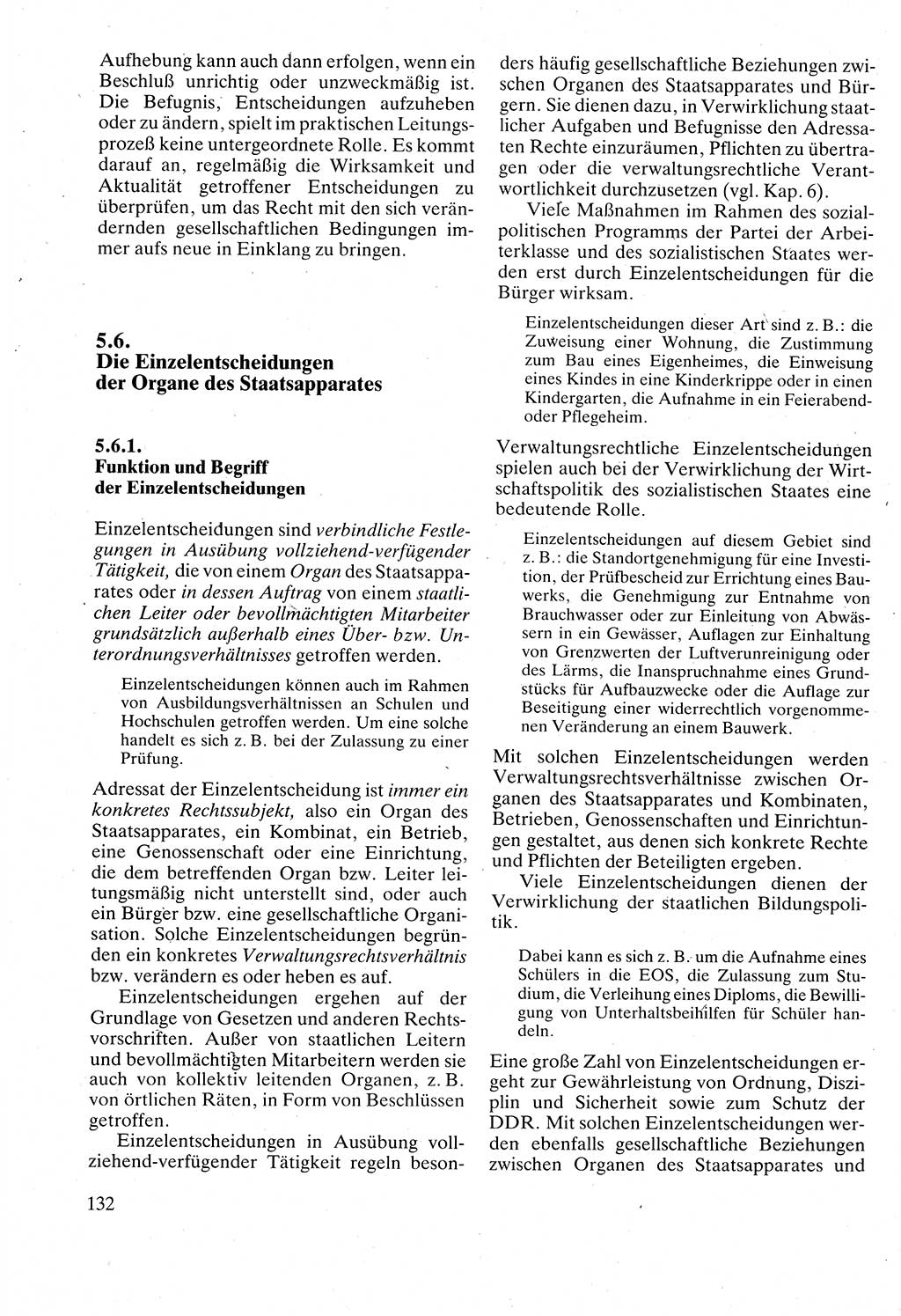 Verwaltungsrecht [Deutsche Demokratische Republik (DDR)], Lehrbuch 1988, Seite 132 (Verw.-R. DDR Lb. 1988, S. 132)