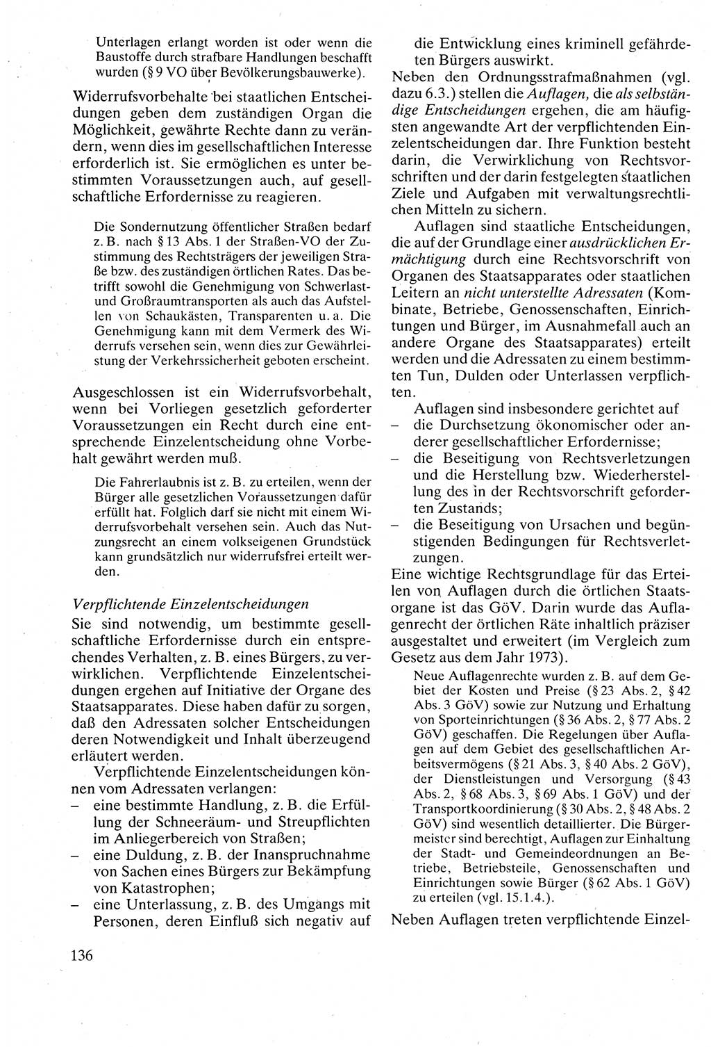 Verwaltungsrecht [Deutsche Demokratische Republik (DDR)], Lehrbuch 1988, Seite 136 (Verw.-R. DDR Lb. 1988, S. 136)