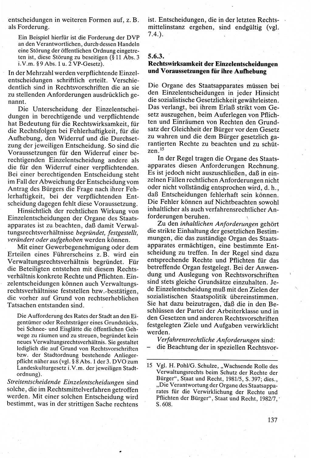 Verwaltungsrecht [Deutsche Demokratische Republik (DDR)], Lehrbuch 1988, Seite 137 (Verw.-R. DDR Lb. 1988, S. 137)