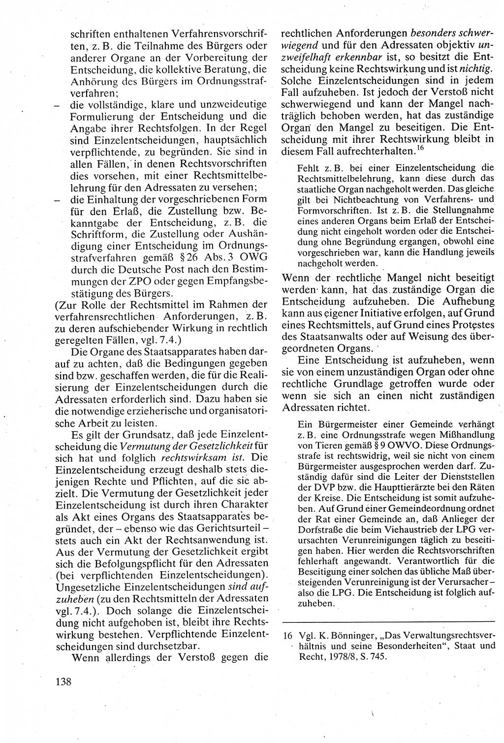 Verwaltungsrecht [Deutsche Demokratische Republik (DDR)], Lehrbuch 1988, Seite 138 (Verw.-R. DDR Lb. 1988, S. 138)