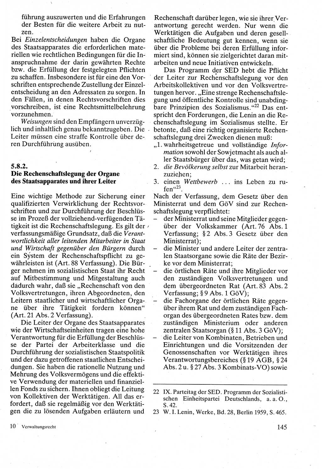 Verwaltungsrecht [Deutsche Demokratische Republik (DDR)], Lehrbuch 1988, Seite 145 (Verw.-R. DDR Lb. 1988, S. 145)