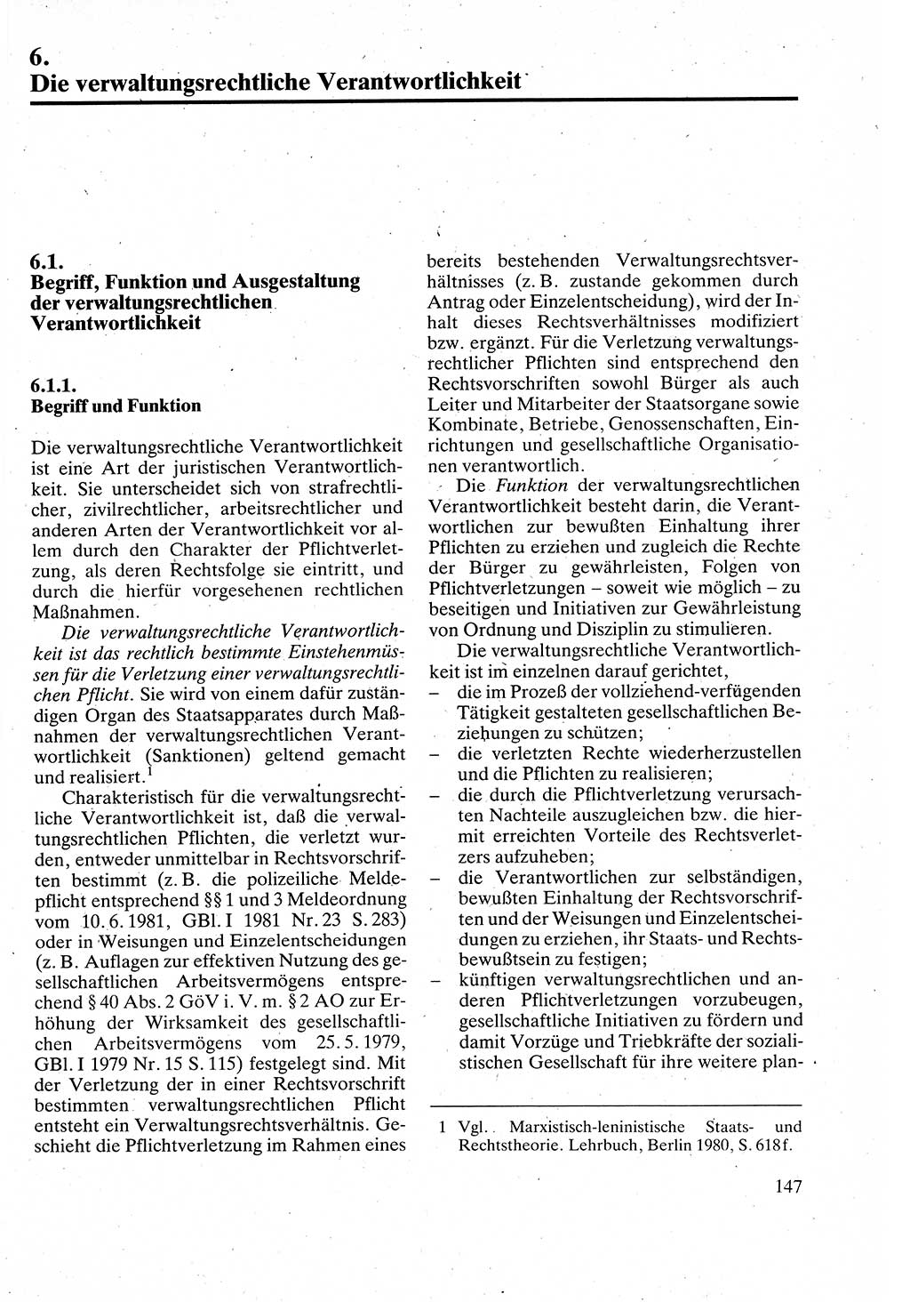 Verwaltungsrecht [Deutsche Demokratische Republik (DDR)], Lehrbuch 1988, Seite 147 (Verw.-R. DDR Lb. 1988, S. 147)