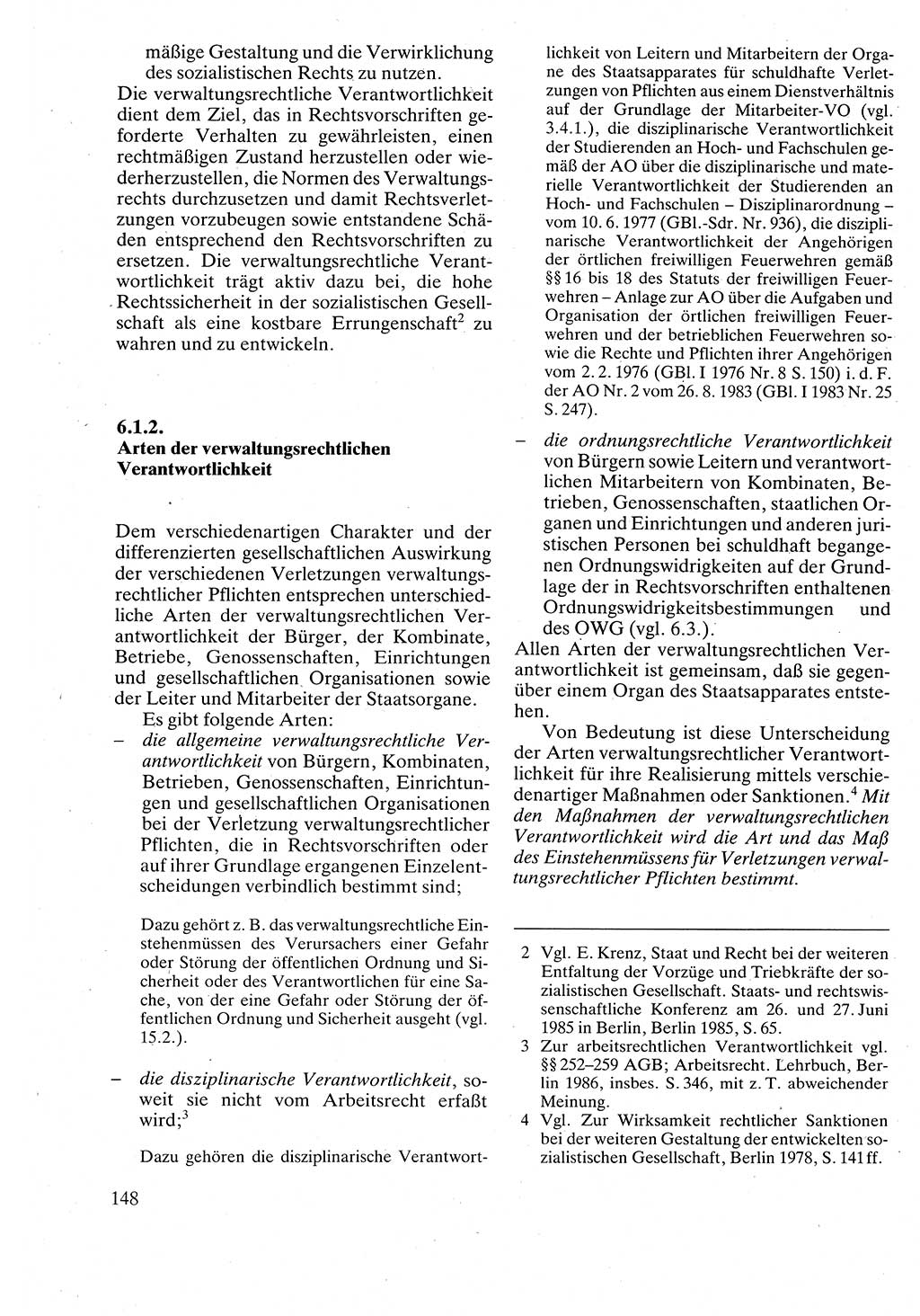 Verwaltungsrecht [Deutsche Demokratische Republik (DDR)], Lehrbuch 1988, Seite 148 (Verw.-R. DDR Lb. 1988, S. 148)