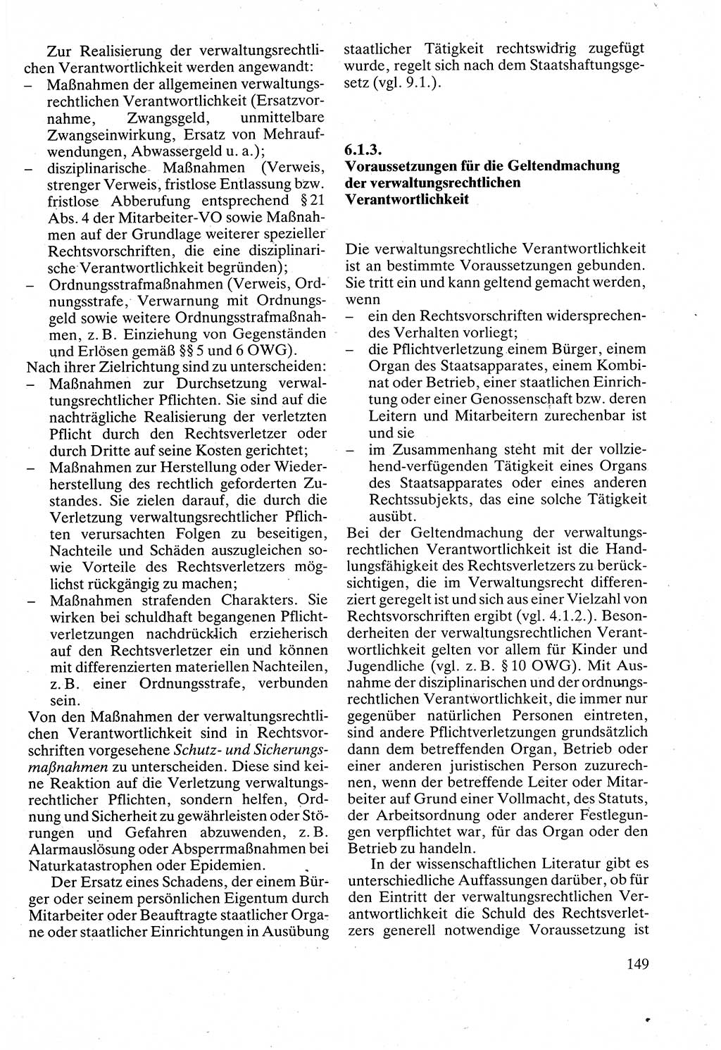 Verwaltungsrecht [Deutsche Demokratische Republik (DDR)], Lehrbuch 1988, Seite 149 (Verw.-R. DDR Lb. 1988, S. 149)