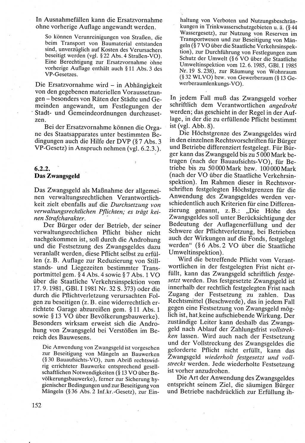 Verwaltungsrecht [Deutsche Demokratische Republik (DDR)], Lehrbuch 1988, Seite 152 (Verw.-R. DDR Lb. 1988, S. 152)