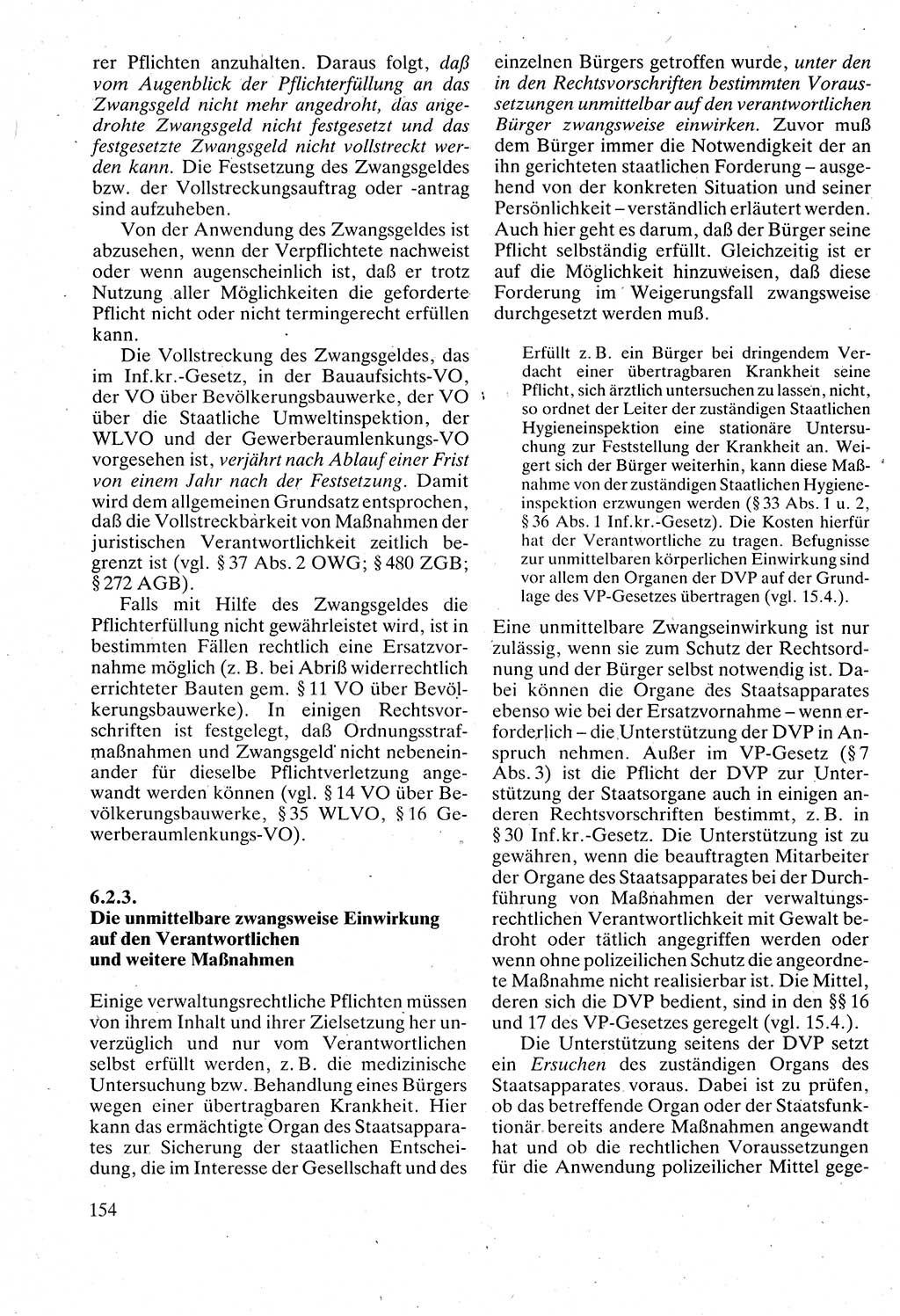 Verwaltungsrecht [Deutsche Demokratische Republik (DDR)], Lehrbuch 1988, Seite 154 (Verw.-R. DDR Lb. 1988, S. 154)